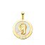 Medalla 18K Oro Amarillo Virgen Niña con Nacar y Circonita 14 mm - Regalo para Comunión